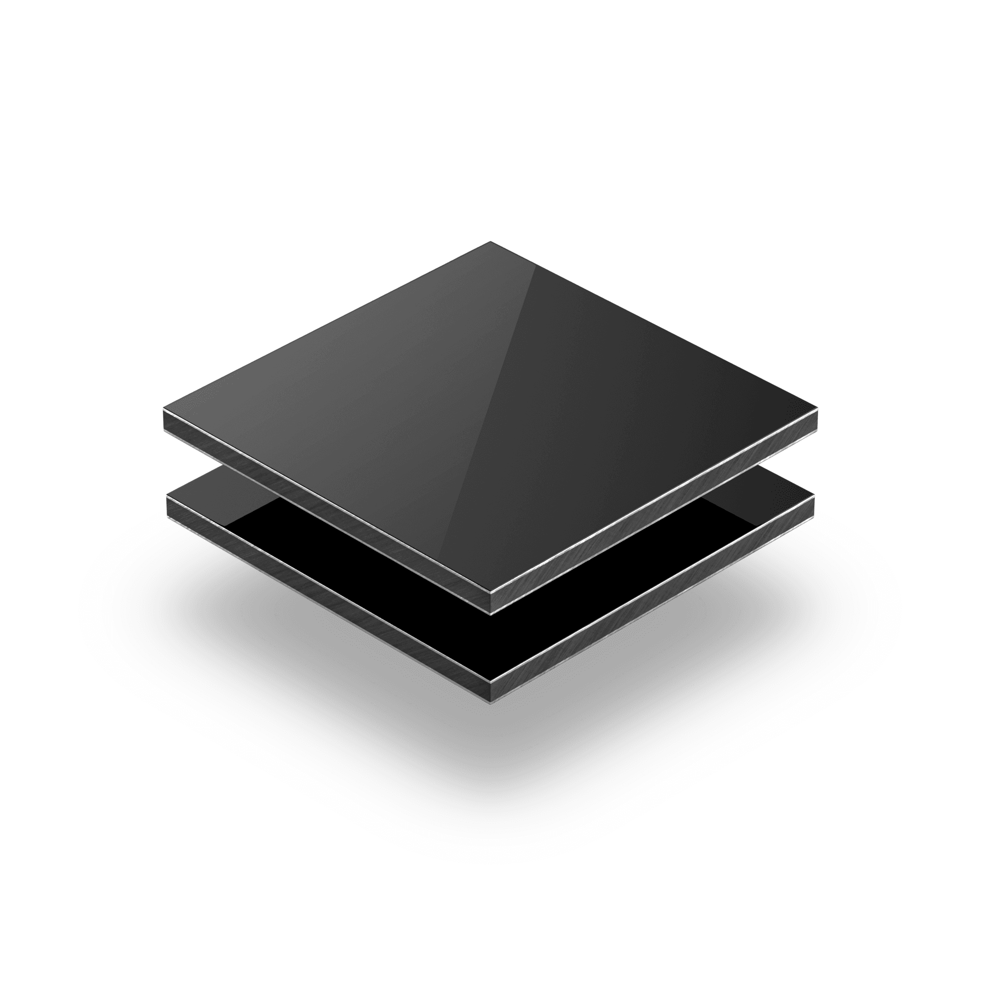 Black aluminium composite panel RAL 9005