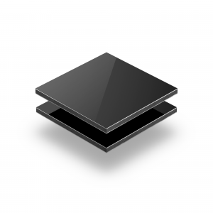 Black aluminium composite panel RAL 9005