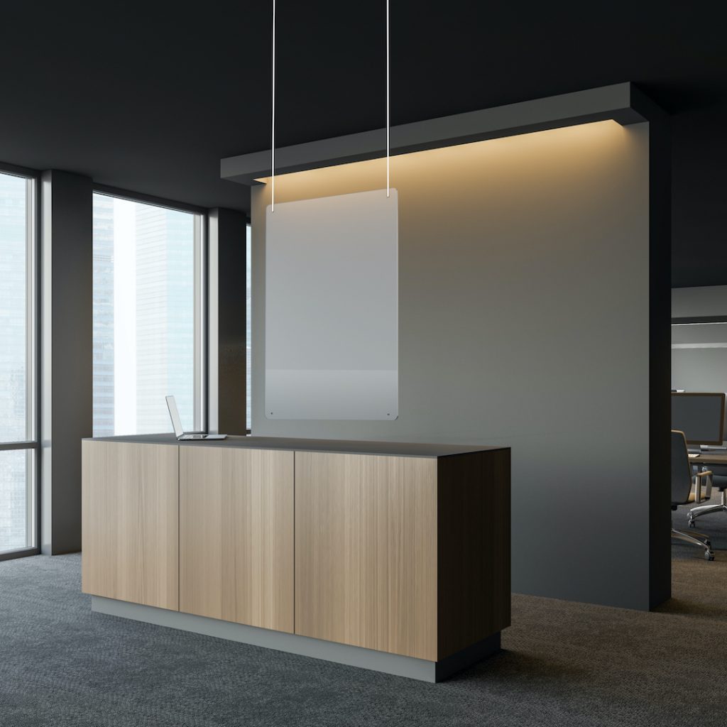 Transparent hanging screen example