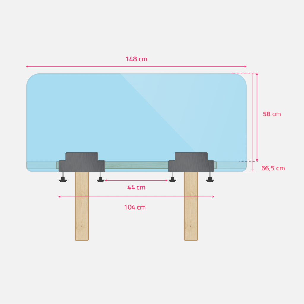 Sizes of perspex desk shield