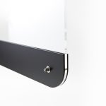 Perspex screen mounted on steel base