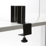 Steel bracket with screw clamp for acrylic sheet
