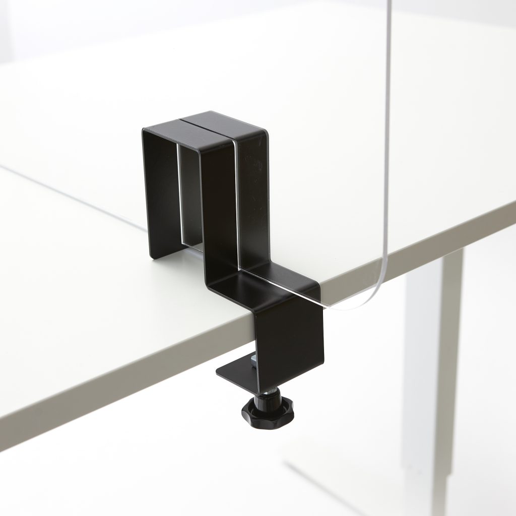 Steel clamp for perspex screen