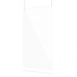 Large transparent hanging screen with suspension holes