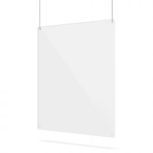 Transparent hanging screen with suspension holes
