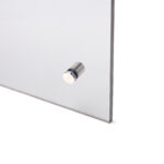 Installed plastic sheet with stainless steel spacers
