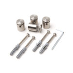 Stainless steel panel holders with mounting material