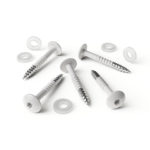 Screw white RAL 9010 with nylon washer (25 pieces)