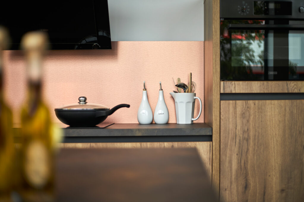 Copper kitchen splashback