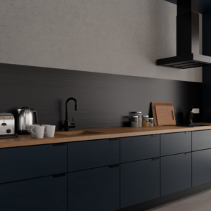 Kitchen splashback black 3 mm