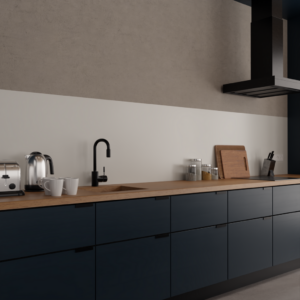 Kitchen splashback white matt 3 mm