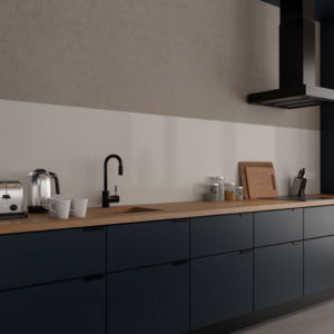 Kitchen splashback white smooth 3 mm