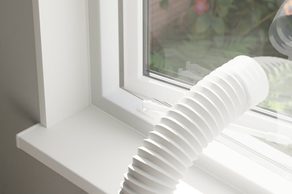 Window seal for portable air conditioners