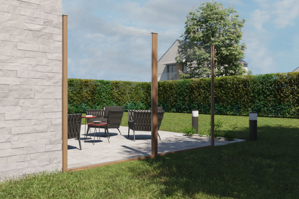 Windbreak garden plexiglass