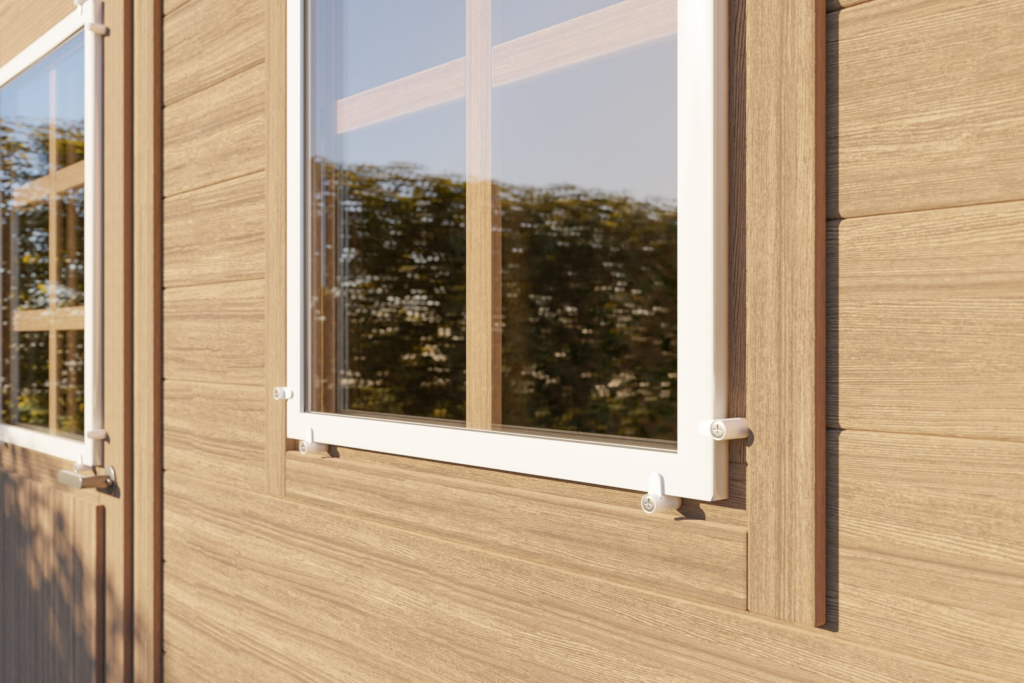 Garden shed secondary glazing with clips