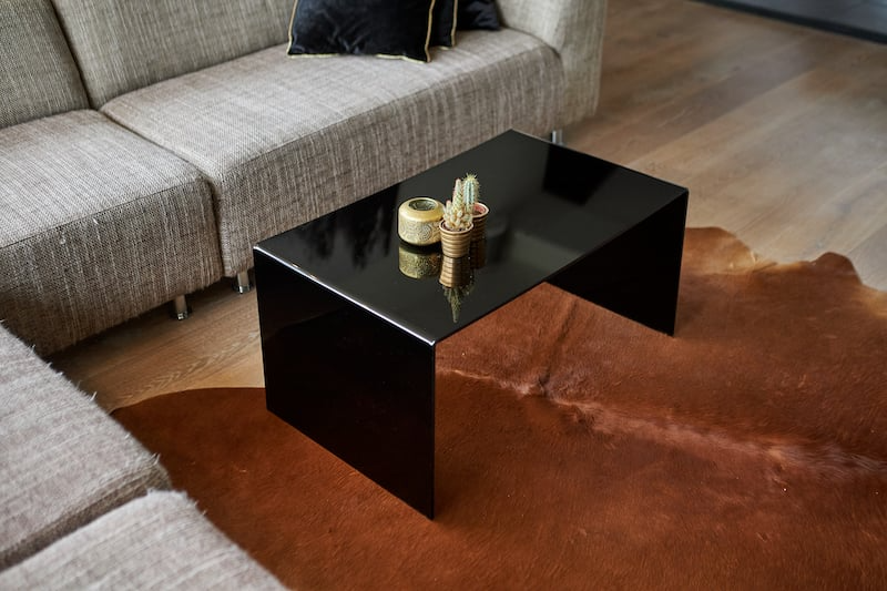 Black acrylic sidetable