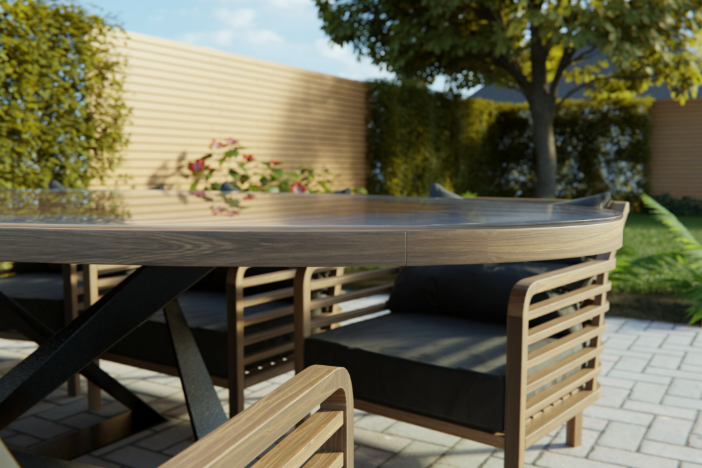 Oval acrylic table top