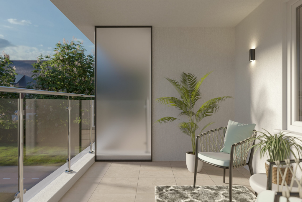 Balcony privacy screen matt